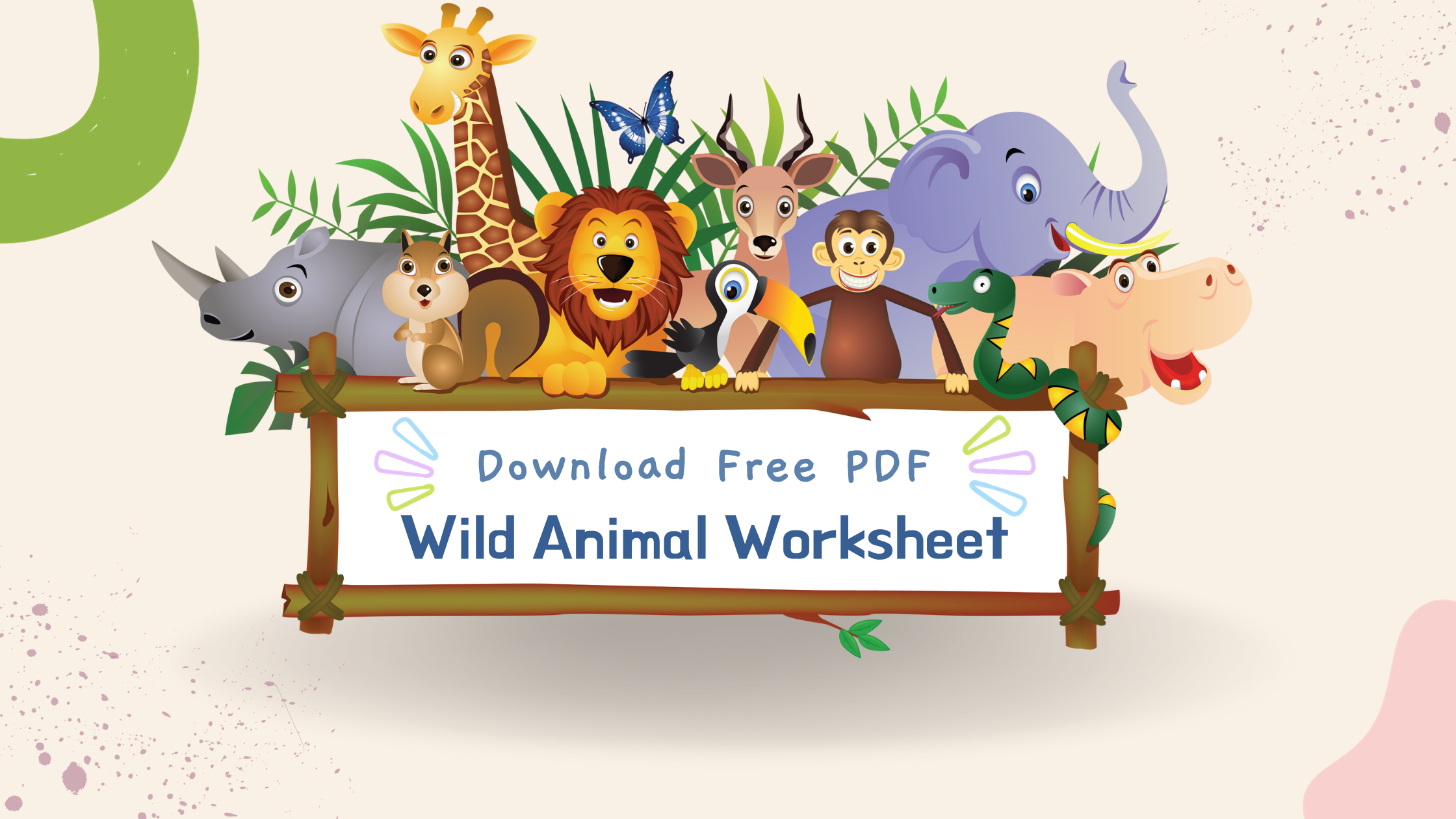 Wild Animal Worksheet Banner